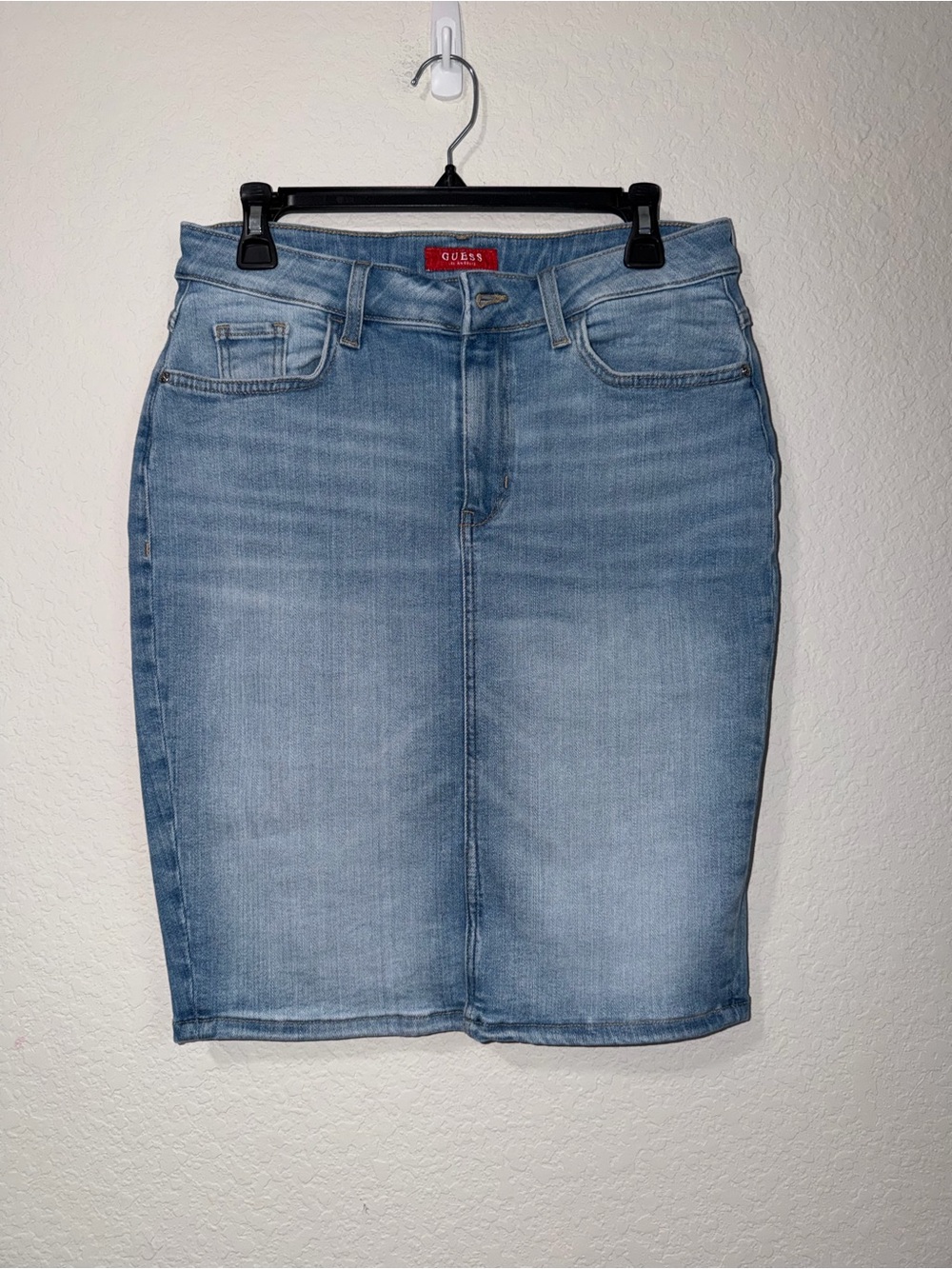 GUESS Light Blue Denim Pencil Skirt
